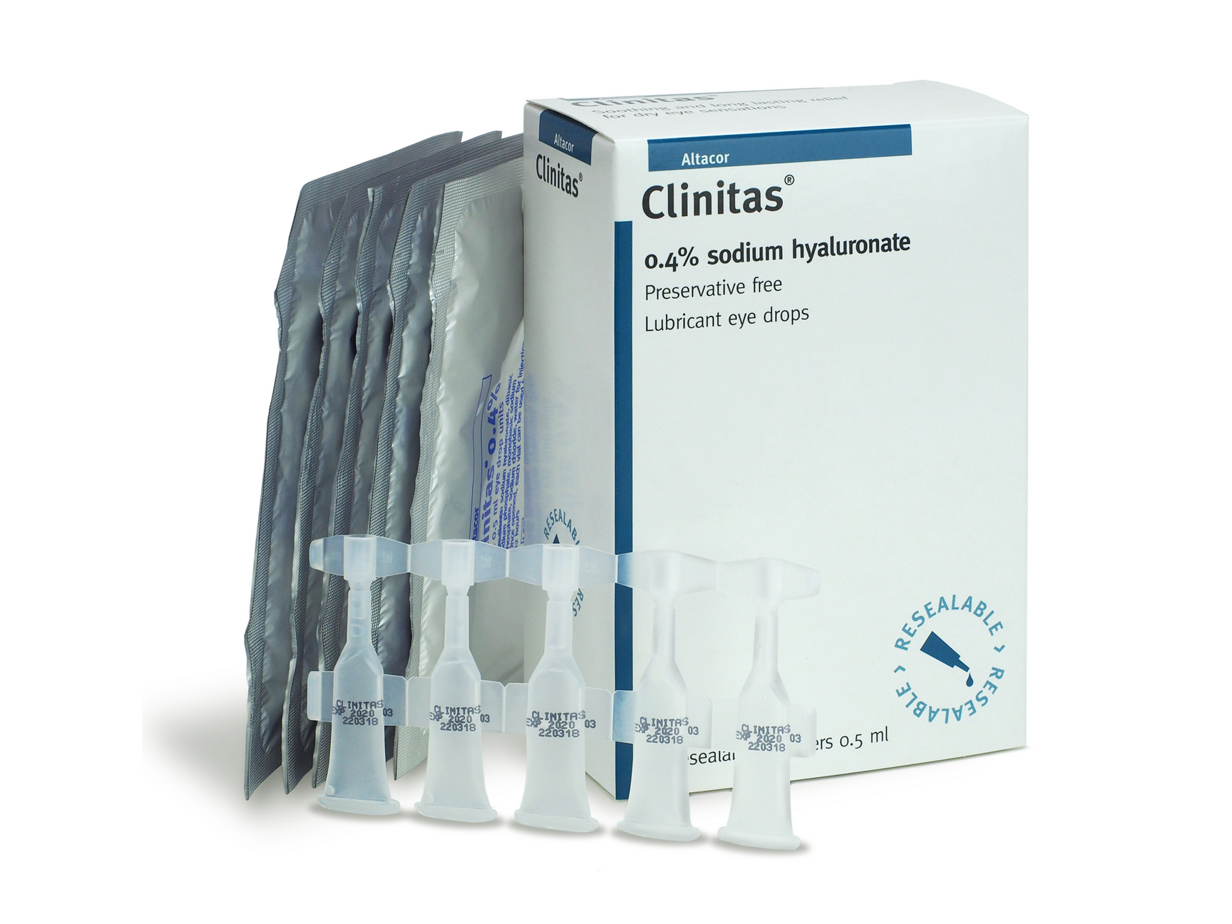 Clinitas 0.4% soothe eye drops daily dose vial pack of 30 packshot image